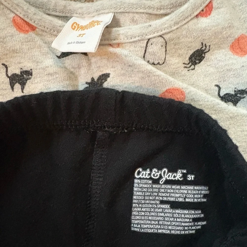 Gymboree Halloween Dress & Cat & Jack Black Bike Shorts 3T Outfit Set